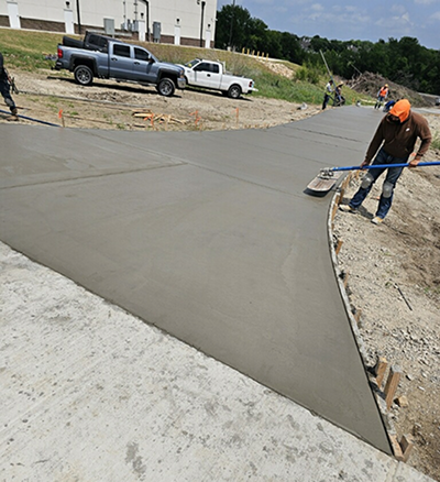 New concrete driveway