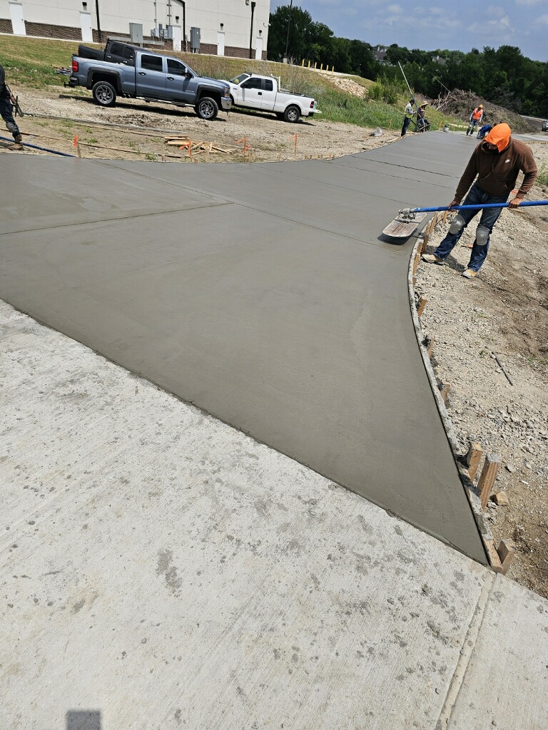 Concrete driveway work in progress